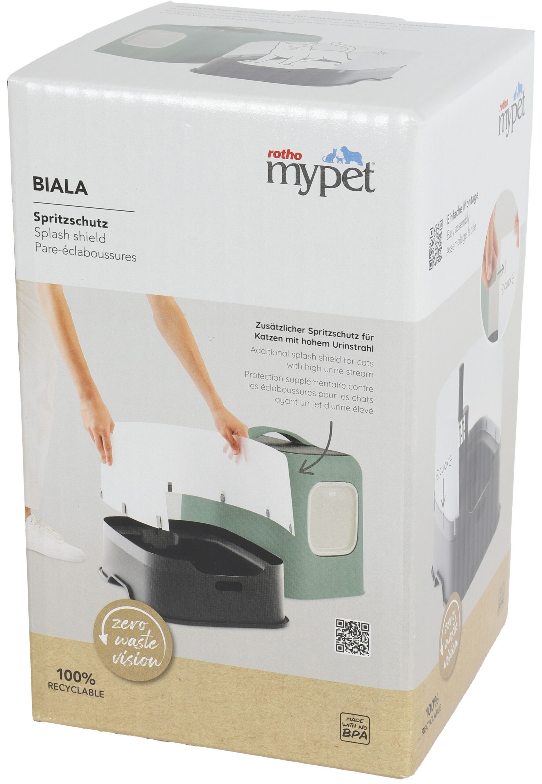 Rotho Mypet - Splash Shield voor Kattentoilet Biala