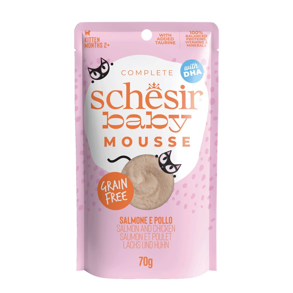 Schesir Cat Baby Kitten Zalm & Kip Mousse 70gr