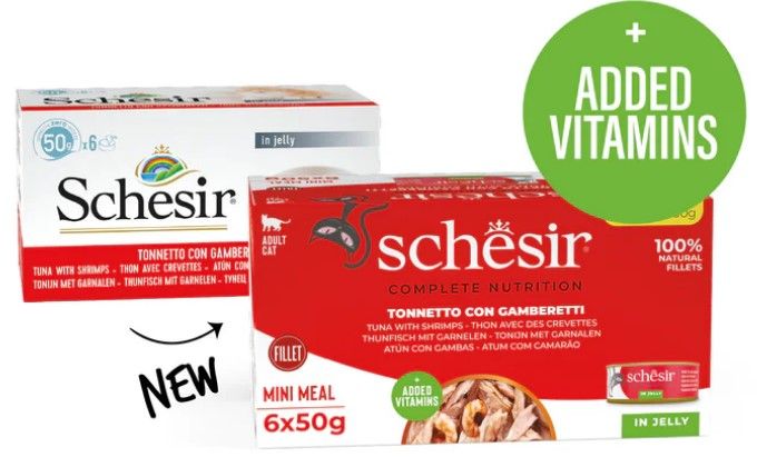 Schesir Complete Nutrition - Multipack Tonijn met Garnaal in Jelly