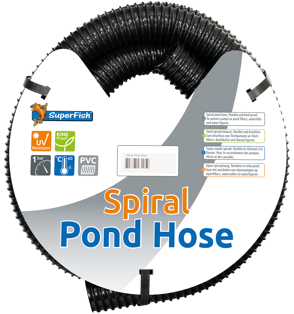 Superfish - Zwarte Spiraalslang 5 meter