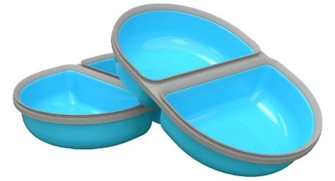 Surefeed - Voerbakje gedeeld blauw 2st