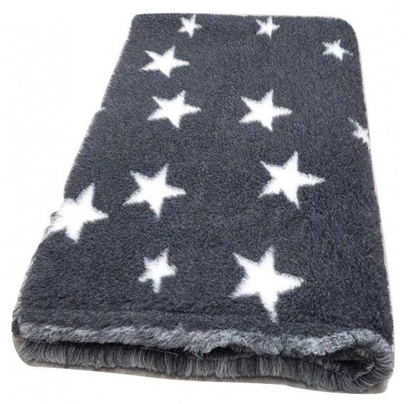 Vetbed - Antraciet met Witte Sterren Antislip