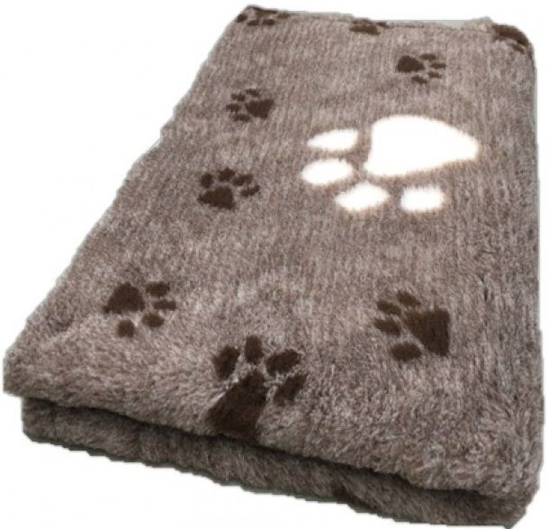 Vetbed - Bruin 3 kleur Grote Voetprint Wit Antislip