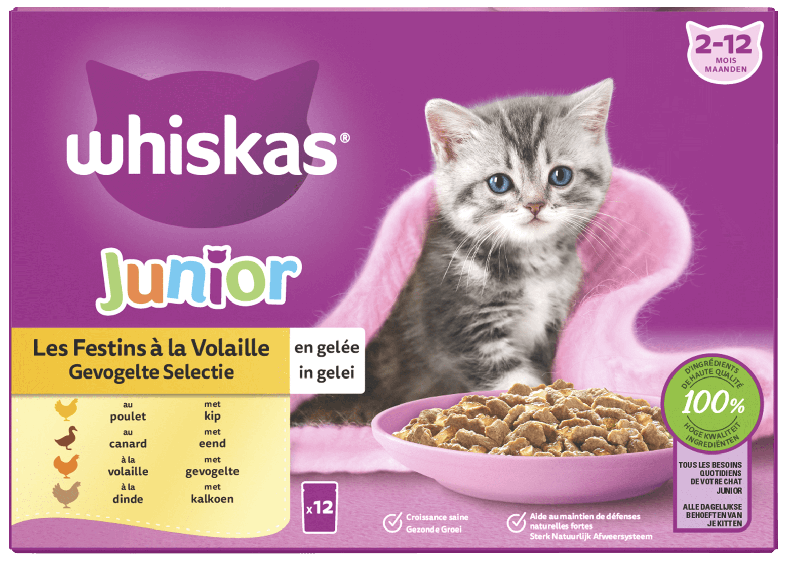 Whiskas - Junior - Gevogelte in Gelei
