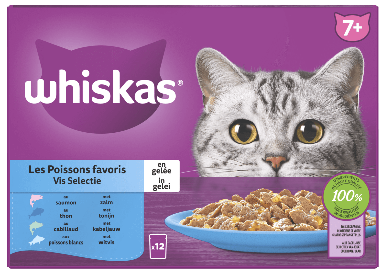 Whiskas - Senior - Vis Selectie in Gelei