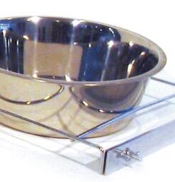 RVS HONDENBAK MET SCHROEFHOUDER