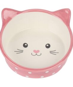 HAPPY PET VOERBAK KAT POLKA ROZE / CREME
