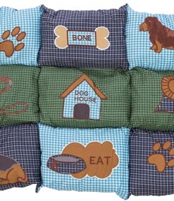 TRIXIE HONDENKUSSEN PATCHWORK BLAUW / GROEN