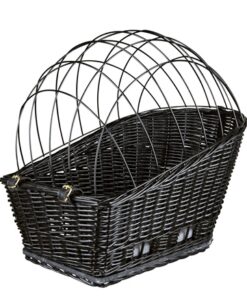 TRIXIE FIETSMAND MET DRAADKOEPEL ACHTEROP ZWART