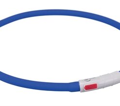 TRIXIE LICHTGEVENDE HALSBAND HOND USB SILICONEN OPLAADBAAR ROYAL BLAUW