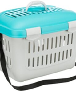 TRIXIE VERVOERSBOX KNAAGDIER MIDI-CAPRI LICHTGRIJS/TURQUOISE