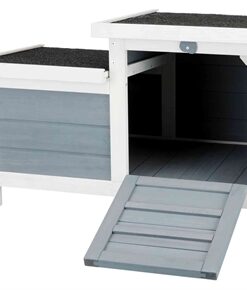 TRIXIE KNAAGDIERHUIS MET 2 INGANGEN GRIJS / WIT