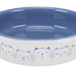 TRIXIE VOERBAK / DRINKBAK KAT PLATTE NEUS LICHTBLAUW / WIT