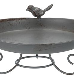 TRIXIE VOGELBAD METAAL OP VOET GRIJS