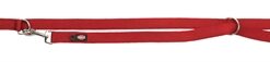 TRIXIE HONDENRIEM PREMIUM DUBBELGESTIKT VERSTELBAAR ROOD