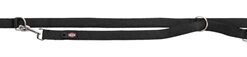 TRIXIE HONDENRIEM PREMIUM DUBBELGESTIKT VERSTELBAAR ZWART