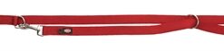 TRIXIE HONDENRIEM PREMIUM DUBBELGESTIKT VERSTELBAAR ROOD