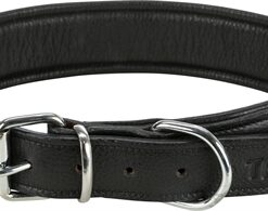 TRIXIE HALSBAND HOND ACTIVE COMFORT MET STRASS STEENTJES LEER ZWART