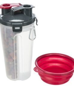 TRIXIE WATERFLES / VOERFLES INCLUSIEF REISBAK KUNSTSTOF / SILICONE