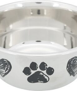 TRIXIE VOERBAK HOND PRINT SCHETS HART POOTJE GEPOEDERCOAT