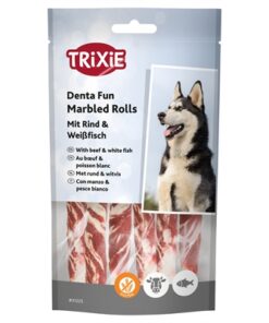 TRIXIE DENTA FUN MARBLED BEEF CHEWING ROLLS