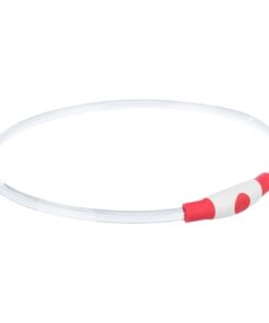 TRIXIE LICHTGEVENDE HALSBAND USB FLASH LIGHT OPLAADBAAR TPU ROOD