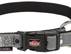 TRIXIE HALSBAND HOND SILVER REFLECT ZWART / ZILVERGRIJS
