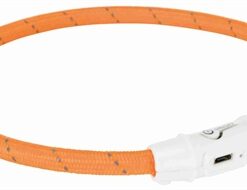 TRIXIE LICHTGEVENDE HALSBAND HOND FLASH USB TPU / NYLON ORANJE