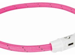 TRIXIE LICHTGEVENDE HALSBAND HOND FLASH USB TPU / NYLON ROZE