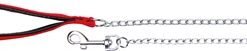 TRIXIE HONDENRIEM KETTING MET NYLON HANDVAT ROOD