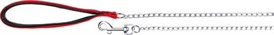 TRIXIE HONDENRIEM KETTING MET NYLON HANDVAT ROOD