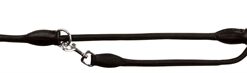 TRIXIE HONDENRIEM ACTIVE VERSTELBAAR RONDGENAAID LEER ZWART