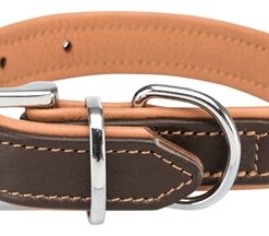 TRIXIE HALSBAND HOND ACTIVE COMFORT LEER BRUIN / LICHTBRUIN