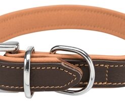 TRIXIE HALSBAND HOND ACTIVE COMFORT LEER BRUIN / LICHTBRUIN