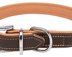 TRIXIE HALSBAND HOND ACTIVE COMFORT LEER BRUIN / LICHTBRUIN