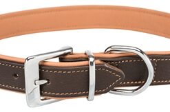 TRIXIE HALSBAND HOND ACTIVE COMFORT LEER BRUIN / LICHTBRUIN