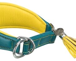 TRIXIE HALSBAND HOND ACTIVE COMFORT VOOR WINDHONDEN LEER PETROL