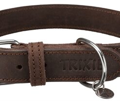 TRIXIE HALSBAND HOND RUSTIC VETLEER DONKERBRUIN