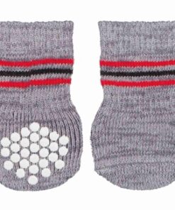 TRIXIE HONDENSOKKEN ANTI-SLIP GRIJS