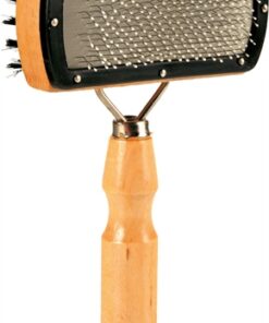 TRIXIE SLICKERBORSTEL DUBBELZIJDIG NYLON HAREN / METALEN PINNEN