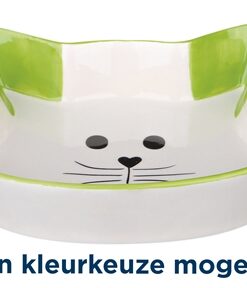 TRIXIE VOERBAK / WATERBAK KATTENHOOFD MET GEZICHT KERAMIEK  ASSORTI