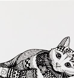 TRIXIE PLACEMAT KAT WIT / ZWART