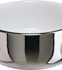 TRIXIE VOERBAK / WATERBAK KERAMIEK ZILVER / WIT