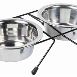 TRIXIE VOER / WATERBAK-SET RVS / METAAL