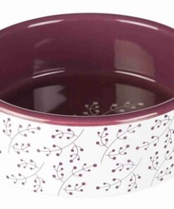 TRIXIE VOERBAK BLOEMMOTIEF KERAMIEK WIT / BES