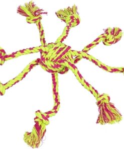 TRIXIE TOUWSPEELTJE MET INGEVLOCHTEN BAL LIME/MAGENTA