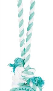 TRIXIE DENTA FUN NATUURRUBBER BAL MET MUNTSMAAK AAN TOUW