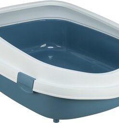 TRIXIE KATTENBAK PRIMO MET RAND BLAUW / WIT