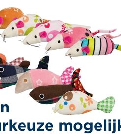 TRIXIE MUIS / VIS, PLUCHE / STOF MET KATTENMUNT ASSORTI