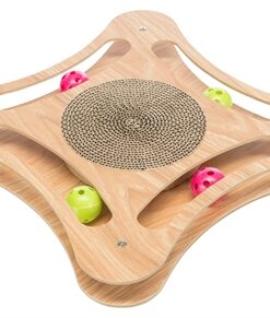 TRIXIE KRABKARTON MET SPEELGOED HOUT